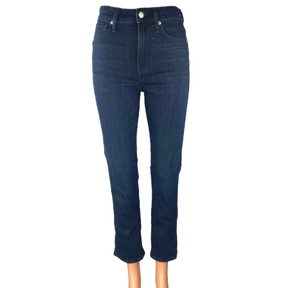 NEW Madewell Stovepipe Women's Blue High Waisted Straight Denim Jeans Pants 24